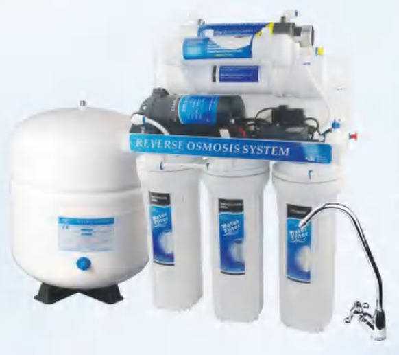 RO-100G-A03 TRADITIONAL 6 STAGE RO System with pump, adapter and UV
